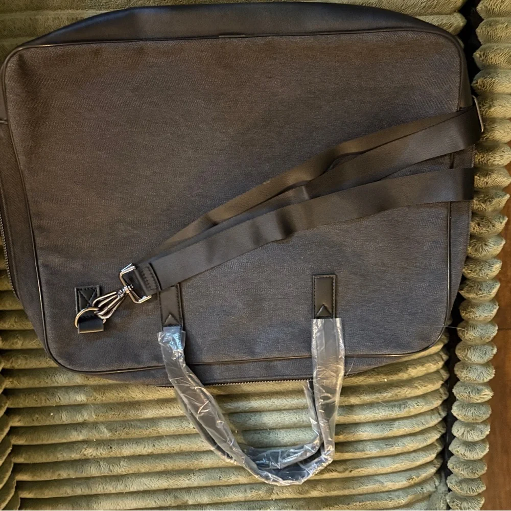John Varvatos Charcoal Gray Men's Briefcase